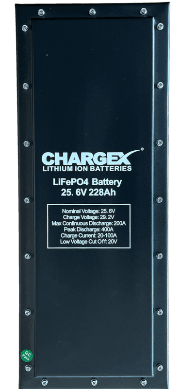 24V 228AH Lithium Ion Battery top view